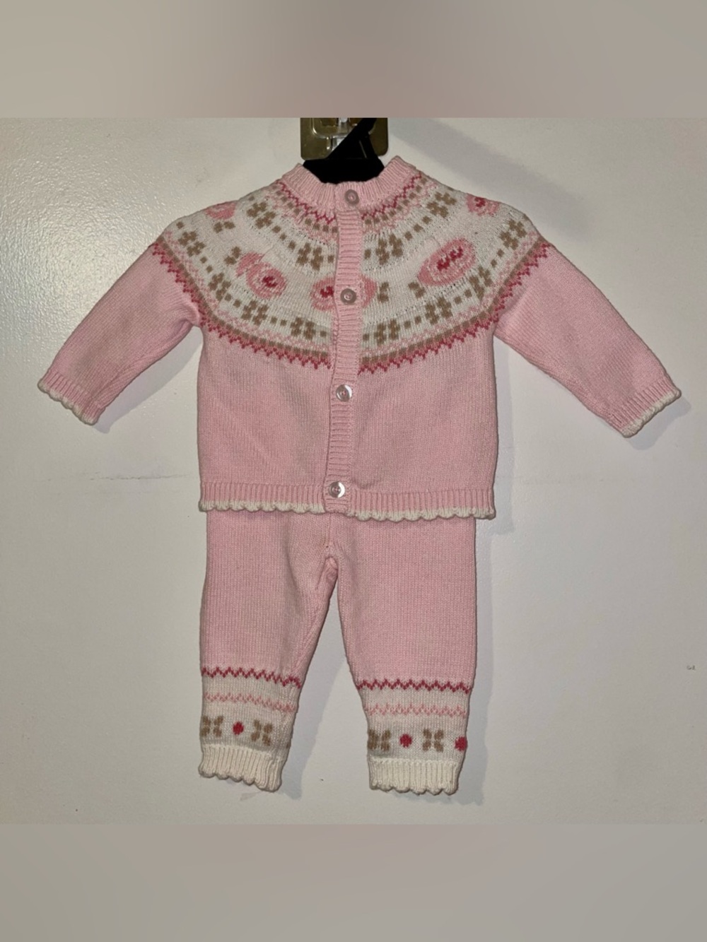 3/6m Pink Knit Set